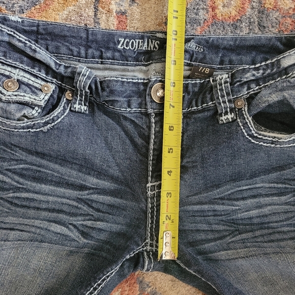 ZCO Y2K Low‎ Rise Bootcut Rinestone Blue Jeans Juniors Size 7/8 - Picture 12 of 14